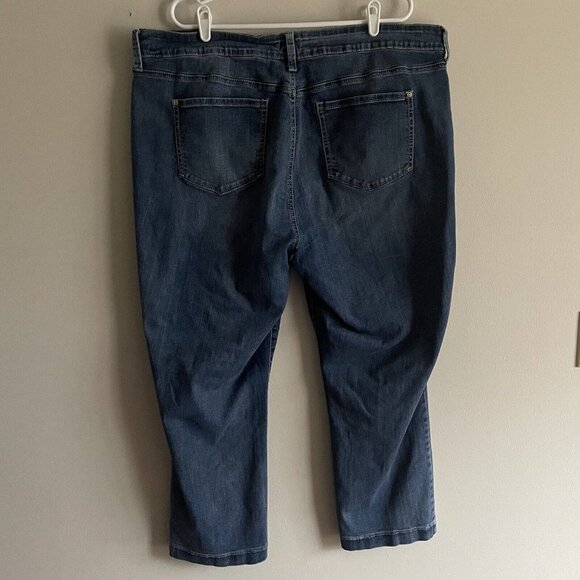 NYDJ Wmn Plus 24W Blue Med Wash Lift Tuck Technology Straight Leg Ankle Jeans - Picture 5 of 12